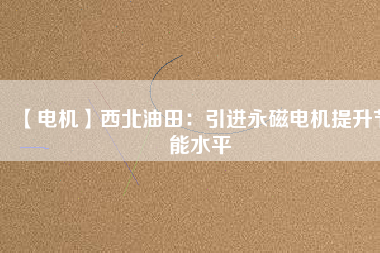 【電機】西北油田：引進(jìn)永磁電機提升節(jié)能水平
          