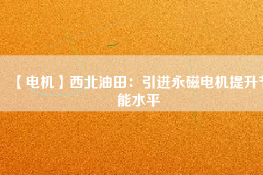 【電機】西北油田：引進(jìn)永磁電機提升節(jié)能水平
          