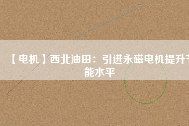 【電機】西北油田：引進(jìn)永磁電機提升節(jié)能水平
          